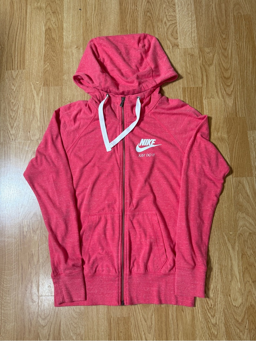 Nike Women's Coral Pink Full-Zip Hoodie - Size S
